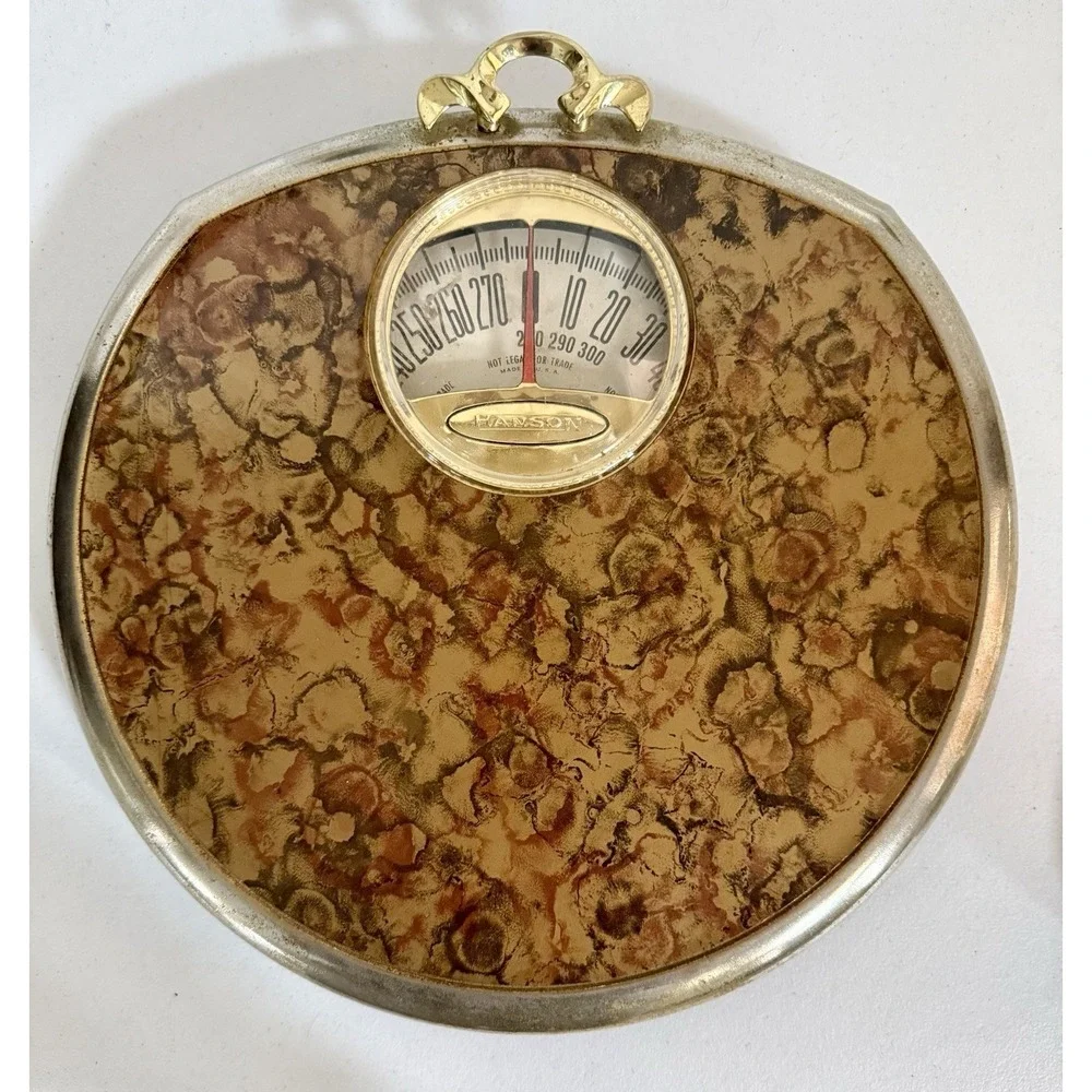 Vintage Hanson Bathroom Floor Scale Royal Copper‎ Marble Design Heavy Duty Steel